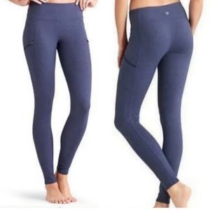 Athleta Pixy Drifter Indigo Tight Legging Pants Soft Comfy Like New Condition
